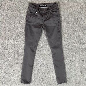Express Jeans Womens 4 Regular 4r Legging Mid Rise Stretch Gray Pockets